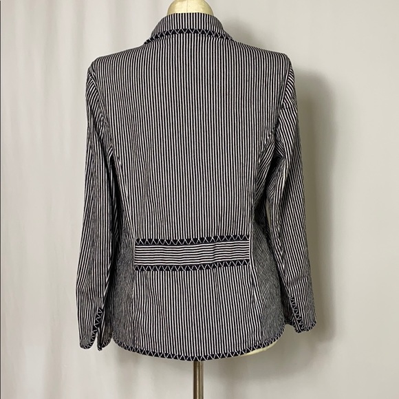 Talbots Hidden Button Pin Stripe Navy Blazer NWOT - Picture 8 of 10